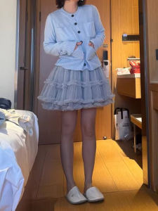 Váy Chữ a Màu Xanh Lam Thanh Lịch ARNOPAN Váy Xếp Ly Trắng Váy Lưới Váy Dự Tiệc Sinh Nhật Mùa Hè 2025 Váy Dài Vừa Phải