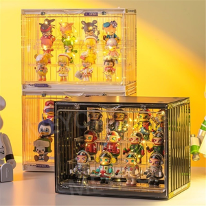 Acrylic Display Cabinet Case for Toy Doll Figure Desktop Organizer Storage Box Dustproof Box