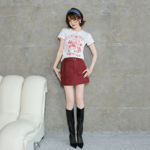 Heavy Embroidery Unicorn Pony Polka Dot Round Neck Ruffled T-shirt