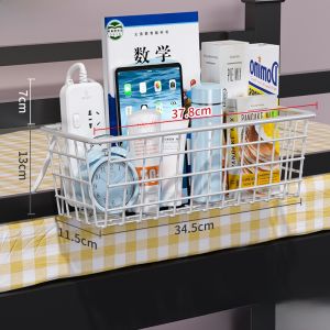 Bedside Storage Rack Dormitory Upper Bunk Bed Hanging Basket Snack Holder Bedroom Essential Mobile Phone Organizer Iron Material