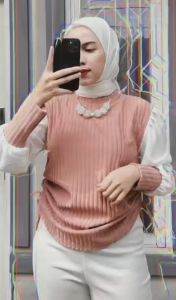 KALLEN PUFF SLEVE KINAN SERUT TOP MIX KINGKEL / BLOUSE SERUT PINGGANG KNIT