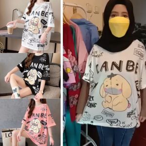 Baju Atasan Wanita lengan pendek KAOS JUMBO Big size IYOR spandek