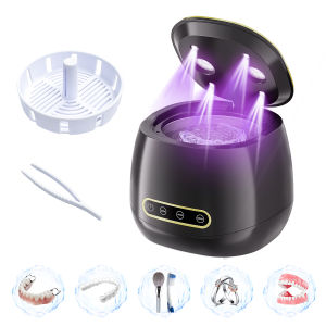 Máy Làm Sạch Răng Giả Tự Động Siêu Âm 48KHZ USB Máy Làm Sạch Sâu Cho Đồ Trang Sức Dây Đồng Hồ Cọ Trang Điểm - Phụ Kiện Chăm Sóc Răng Miệng