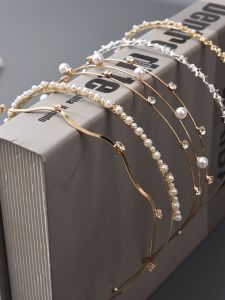 Elegant Pearl Hairband Womens Fashionable Fine Rhinestone Fairy Style New 2024 Trendy Hair Accessories Korean Style U807