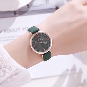 CURREN Luxury Womens Watch Stylish Leather Strap Quartz Movement Casual Elegant Ladies Wristwatch Fashionable Design with Box