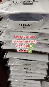 Kemeja Alisan Premium Lengan Panjang Slim fit-Hitam Putih Biru Sage Abu