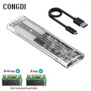 M.2 NGFF SATA SSD Enclosure Type C 3.1 Transparent External SSD Adapter