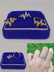 cincin zigzag mata putih/perak asli silver 925 lapis emas/perhiasan fashion wanita terbaru
