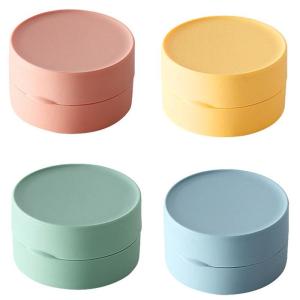 1/2/4PCS Soap Dishes Plate Waterproof Sealed Case Round Travel Box Portable Tray With Lid For Bathroom Toilet Supplies