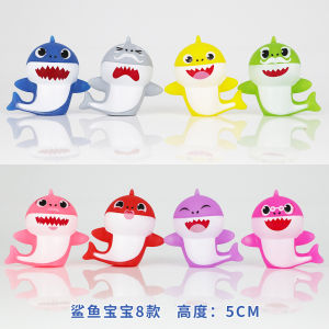 Fast shipping 8pcs 5CM Baby Sharkes Cartoon Anime Doll Cute Mini Model Decorations Childrens Birthday Christmas Gift