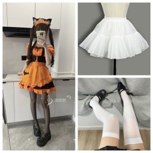 Meow Cake: Cute Pumpkin Dress Maid Costume Cos Bat L Vampire Olita Dress Halloween Costume