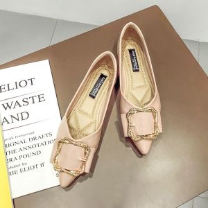 Trendy Pointed Toe Flats Womens Flat Bottom Comfort New Spring & Fall New Arrival Shoes Red Wedding Shoes Easiest for Match Soft Bottom Gommino