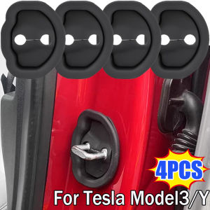 4Pcs Car Door Lock Shock Absorber Protection Pad Thickened Buffer Anti-collision Sticker Door Lock Buckle Pad for Model 3/Y