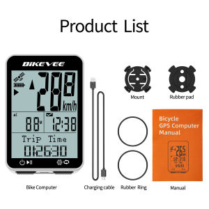 USB-C Rechargeable GPS Wireless Bike Cycling Computer Bicycle Speedometer Odometer with Backlighted Stand Bicycle Accessories
