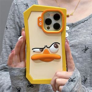 💯【เคสโทรศัพท์】 + Gratis Ongkir💯การ์ตูนตลกน่ารักกรอบแบบพิเศษเคสโทรศัพท์รูปเป็ดโกรธสำหรับ iPhone 15 14 13 12 Pro Max 11เคส TPU หลังกันกระแทก