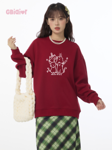 Gbiaior | Áo Sweater Cổ Tròn In Hình Mèo Phong Cách Thường Mới Thu 2026
