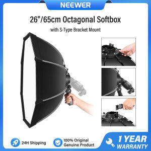 NEEWER 26"/65cm Octagonal Softbox Quick Release with S-Type Bracket Mount Compatible with NEEWER TT560 NW561 NW600 NW620 NW700 NW-670 750II and Q3 AD200Pro Flash Strobes SF-RP26