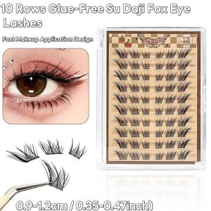 VelvetLash【Local Stock】10 Rows Glue-free Fox Eye DIY Eyelash Segmented False Eyelash Clusters Fluffy Eyelash Extension Natural Makeup
