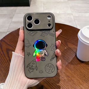 Astronaut Laser PU Leather iPhone Case Scratch Resistant