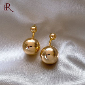 Frascati Temperament Metal Ball Stud Earrings For Woman‘s Korean Fashion Elegant Jewelry Girls Simple Earrings