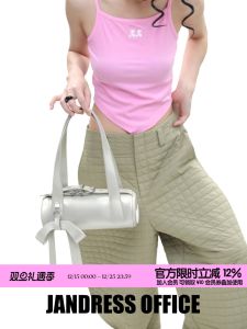 Túi Xách Cổ Tay Hình Ống Màu Bạc Ngọt Ngào Thắt Nút Bướm Thắt Lưng Túi Xách Thời Trang Thường Ngày Túi Xách Mềm PU