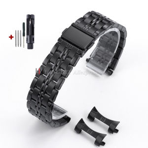 18mm 20mm 22mm 24mm Curved End Stainless Steel Watch Bracelet Men Metal Folding Buckle Watch Strap for Seiko for Omega Wristband