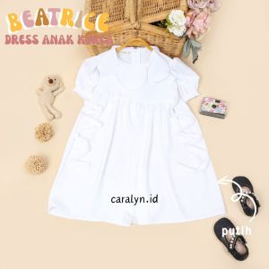 DRESS BEATRICE DESS ANAK CRINKLE LUCU KOREAN STYLE DRESS LENGAN BALON KEKINIAN LUCU