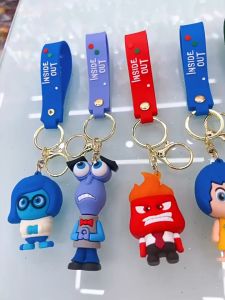 LSH SHOP Sadness Fear Anger Disgust Joy Backpack Pendant Car Keychain Childrens Toy Party Gift Birthday Gift Inside Out Keychain Cartoon Keychain