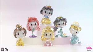 Disney Princess Crystal Blocks Anime Action Figures Belle Ariel Snow White Cinderella Model Doll Diy Building Toys For Kids Gift