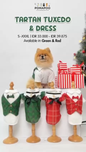 POMAPOO - Baju Kucing dan Baju Anjing Tartan Tuxedo dan Dress Christmas & Natal Edition