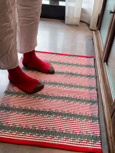 American Style Cotton Yarn Woven Door Mat Anti-Slip Bathroom Bedroom Living Room Floor Mat Water Absorbent Door Rug