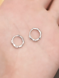 Italy 925 Original Sterling Silver Earrings Opal Bamboo Zircon Vintage Womens Jewelry Hypoallergenic
