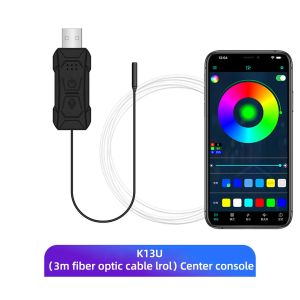 KEVANLY | Car RGB LED Ambient Light Strip USB Fiber Optic Atmosphere Car Neon Interior Light Strip Center Console Door Decoration Lamp