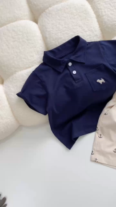 Bộ Cộc Tay Mỏ Neo Cho Bé Trai SUMO CITY  Bộ Cộc Polo Quần Kaki Mềm Cho Bé Từ 9-28kg