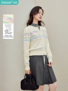 INMAN | Áo Cardigan Knit Sọc Mềm