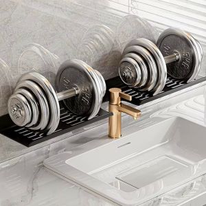 Metal Bathroom Toilet Rack Wall Mount Shelving Shelf Kitchen Organizer Storage Rustproof