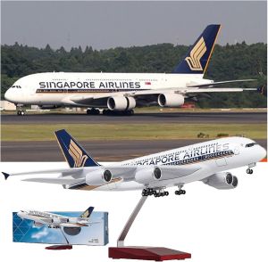 Mô Hình Máy Bay Bằng Nhựa Tỷ Lệ 1/160 A380 Singapore Airways Có Đèn Và Bánh Xe Đồ Chơi Sưu Tầm Dành Cho Người Đam Mê Hàng Không