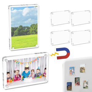 10pcs Acrylic Magnetic Frame Clear Fridge Magnet  Double Sided Photo Frame Refrigerator Magnet Picture Frame For Instant Camera
