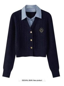 Shalldoer | Áo Cardigan Knit Tay Dài Cổ Lớp
