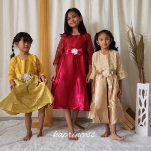 Cuci Gudang Baju Anak 5 6 Tahun Termurah 2023 Model Korean Style Bahan Satin Premium Adem Kilat Sale 2023 Gaun Anak Perempuan Dress Anak Cewek Warna Gold Marun Natal KA38