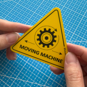 Moving Machine Machinery. Triangle Sticker Sign Warning Safety Label Caution Danger Safety Label. Pelekat Mesin Amaran.
