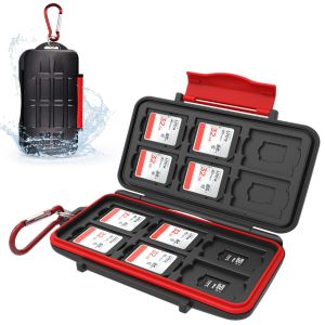 Professional Waterproof Holder Storage SD SDHC SDXC TF Memory Card Case Protector Cover for 12 SD Cards & 12 Micro SD Cards