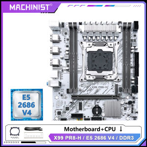 MACHINIST White X99 Motherboard Kit Set Xeon E5 2686 V4 / E5 2696 V4 CPU LGA2011-3 DDR3 NVME/SATA M.2 PR8-H