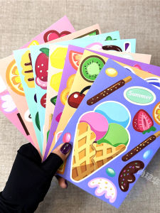 Ice Cream Thẻ Ghép Hình Hoạt Hình Stickers DIY Cho Trẻ Em Thẻ Thủ Công Phụ Huynh Và Trẻ Em Stickers Trang Trí Văn Phòng Phẩm