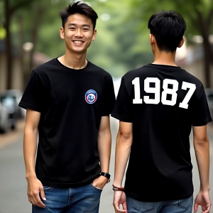 T-shirt Baju Kaos Distro Dewasa AREMA Malang 1987 Aremania Katun 24s