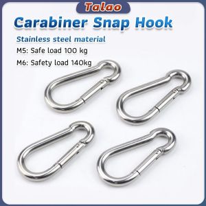 Talao Snap Hook 304 Stainless Steel Carabiner metal Hook Spring Outdoors Sport Clip M5 M6