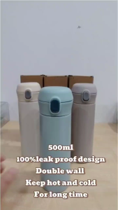 SS304 Tumbler Bertebat Keluli Tahan Karat Double Wall Thermos Hot & Cold Vacuum Flask Sport Bottle w Handle for Students