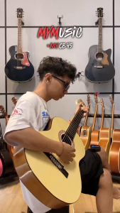 MyMusic gitar akustik elektrik 7545r model clasic senar nilon tanam besi MY-CB 45