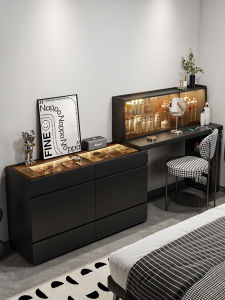 ZUNTONGGE | Modern Luxury Black Dressing Table Vanity Desk