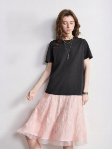 Toyouth | Color Block Spliced Chiffon Two-Piece Style Loose Fitting Dress
